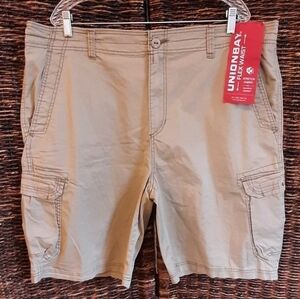 NWT Unionbay Flex Waist Stretch Cargo Shorts Men's 42 Khaki Tan Beach Summer
